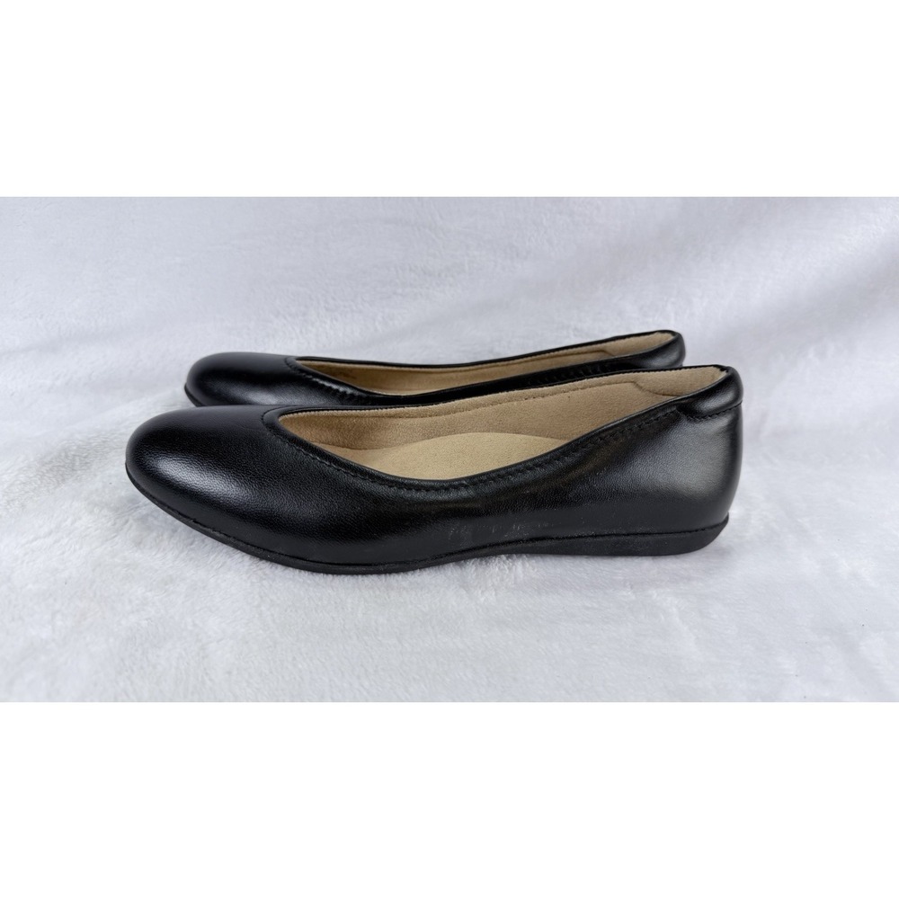 Naturalizer Vivienne Black Leather Ballet Flats Comfort Shoes Women's 8M EUC - Picture 2 of 5